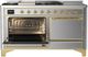 Ilve® Majestic III 60'' Stainless Steel Pro Style Dual Fuel Natural Gas Range with Solid Door and Brass Trim-3