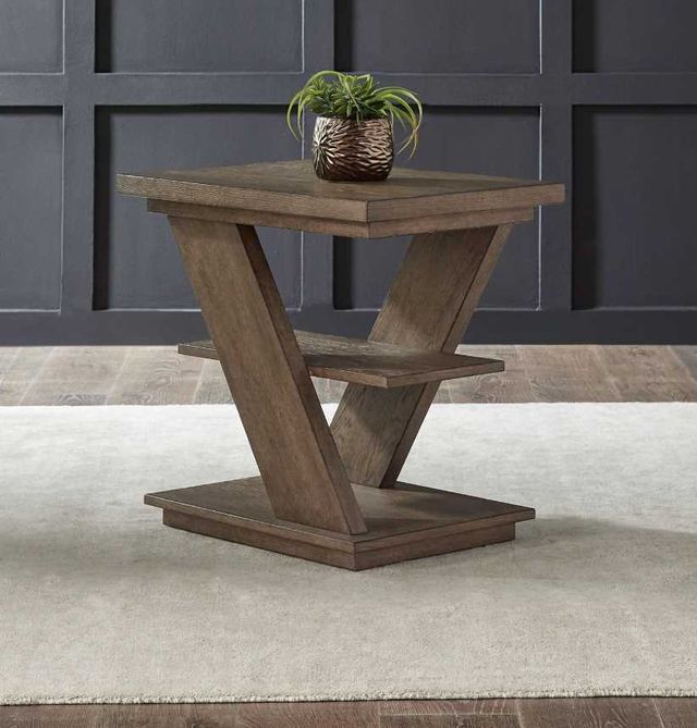 Liberty Furniture Aspen Sky Weathered Saddle Brown Chairside Table-1