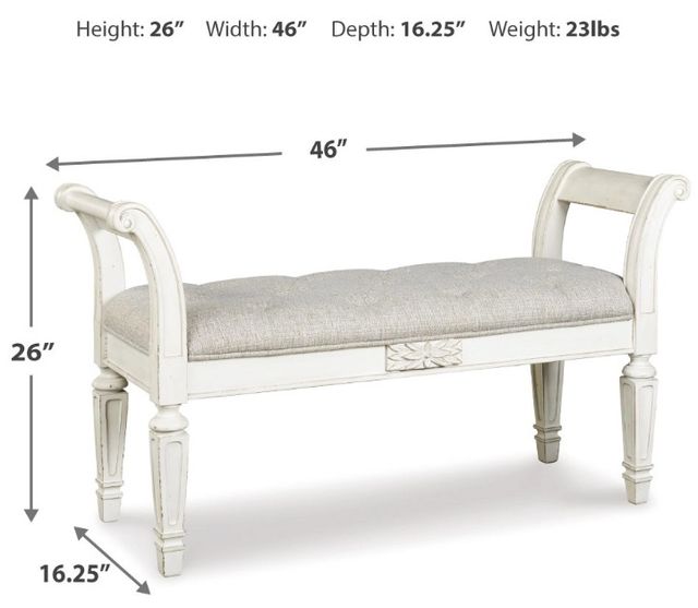 Signature Design by Ashley® Realyn Antique White Accent Bench-2