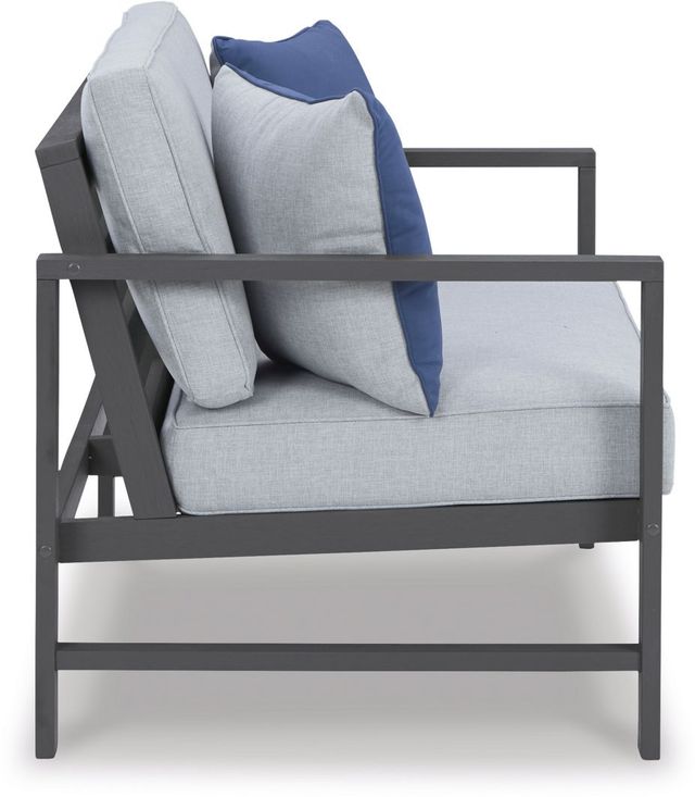 Signature Design by Ashley® Fynnegan 2-Piece Gray Outdoor Loveseat with Table Set-3