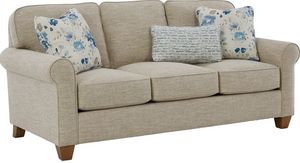 front view of the Craftmaster® Customizable Casual Retreat Three Cushion Sofa
