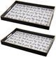 A & B Home Quinn 2-Piece Black/White Zebra Print Rectangular Tray Set-0
