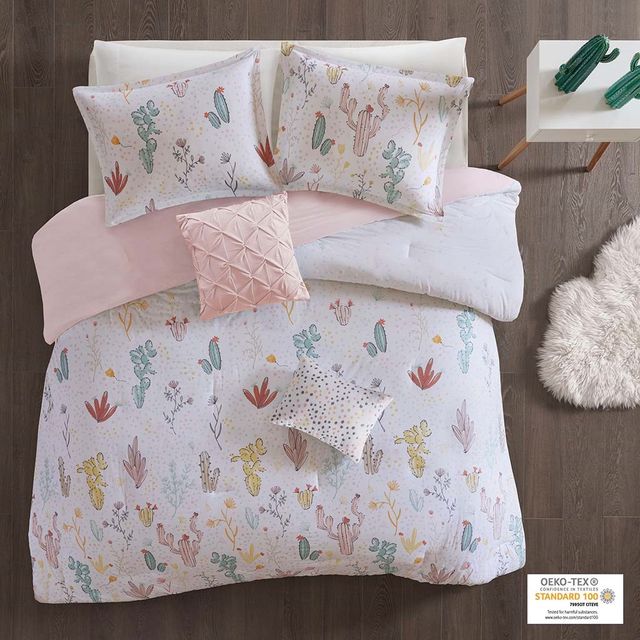 Olliix by Urban Habitat Kids Desert Red Multi Full/Queen Cotton Jacquard Pom Pom Comforter Set-0