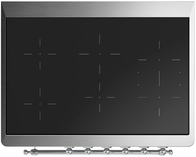 Ilve® Majestic III 36" White Pro Style Induction Range with Triple Glass Door and Chrome Trim-2