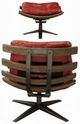 ACME Furniture Gandy 2-Piece Antique Red Chair and Ottoman Set-5