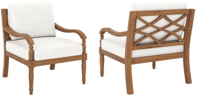New Classic® Home Furnishings Savannah White Linen Outdoor Club Chair-3