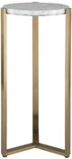 Uttermost® Pietra White Drink Table with Antique Brass Legs-3