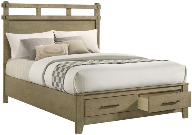 Coaster® Hazlewood Vineyard Oak 59" Panel Storage Queen Bed-3