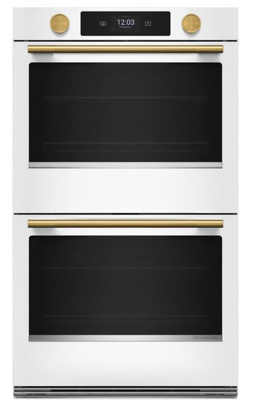 KitchenAid® 30” Porcelain White Smart Double Electric Wall Oven with Assisted Cooking Modes-0