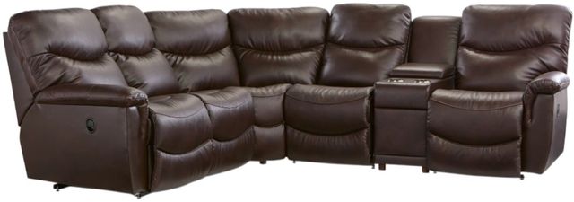 La-Z-Boy® James Walnut Leather Reclining Sectional with Custom Layout Options-0