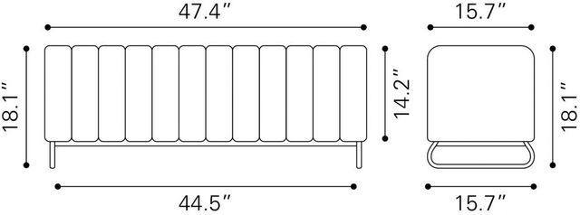 Zuo® Modern Pender Stone Gray Bench-2