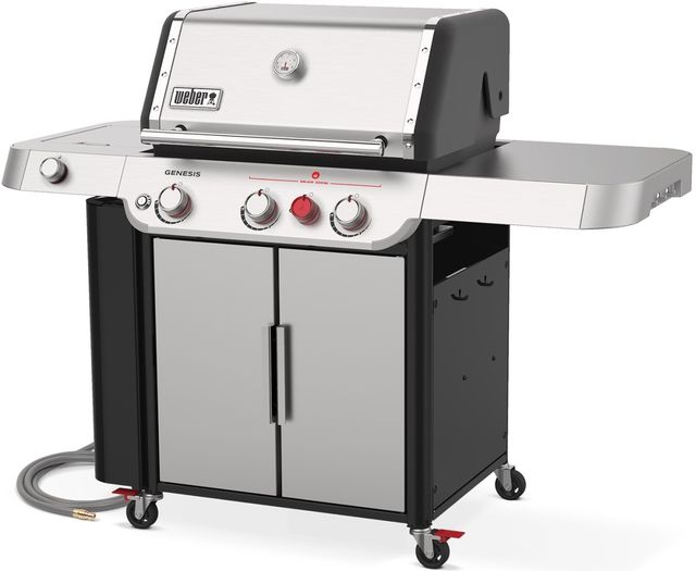 Weber® Genesis 62" Stainless Steel NG Freestanding Grill with Side Burner-1