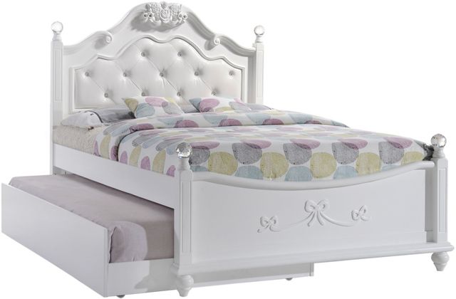 Elements International Alana White Full Youth Platform Bed with Storage Trundle-0