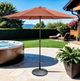 Furniture of America® Mora Burgundy Outdoor Umbrella with Base-1
