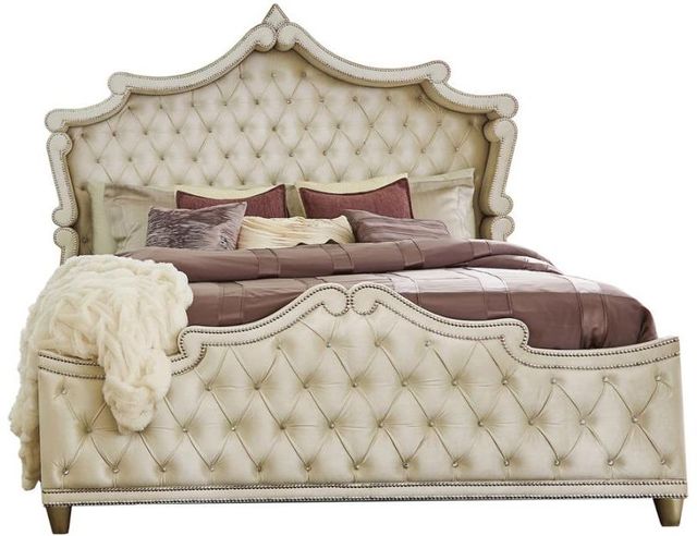 Coaster® Antonella 4-Piece Camel/Ivory California King Bedroom Set-1