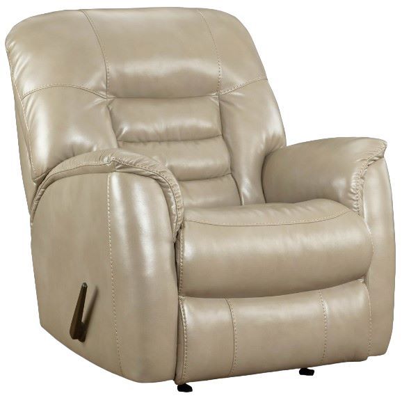 HomeStretch Beige Leather Rocker Recliner-0