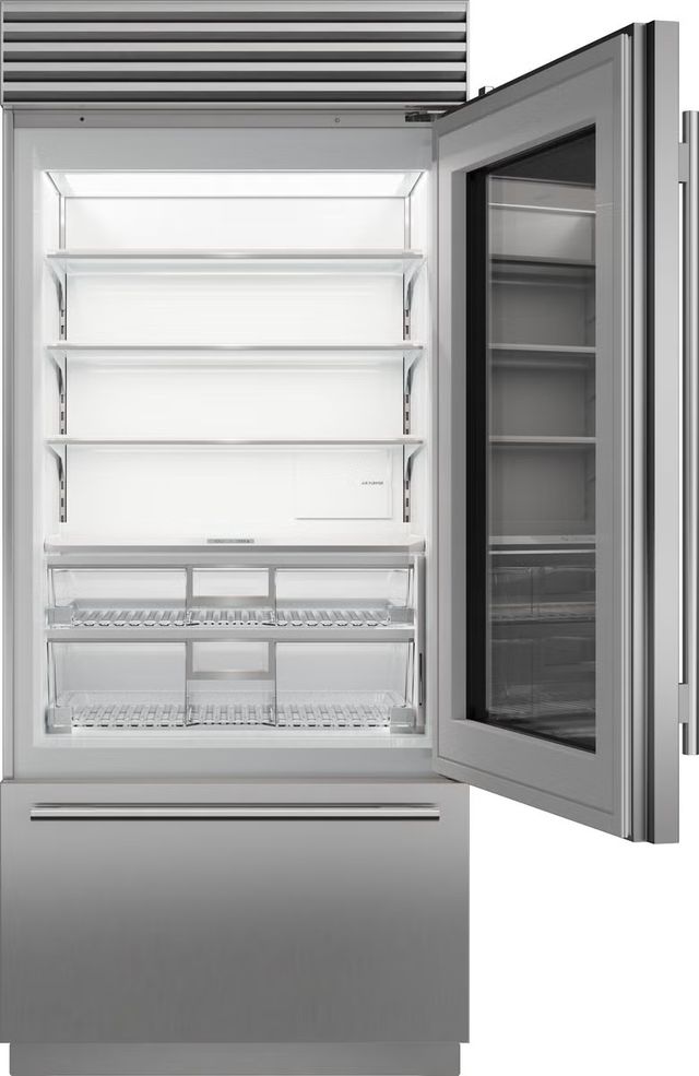 Sub-Zero® Classic Series 36" 20.8 Cu. Ft. Panel Ready Right Hinge Built-In Over and Under Refrigerator/Freezer with Glass Door-1