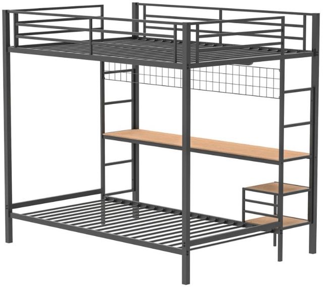 Coaster® Campus Matte Black Youth Twin Bunk Beds-3