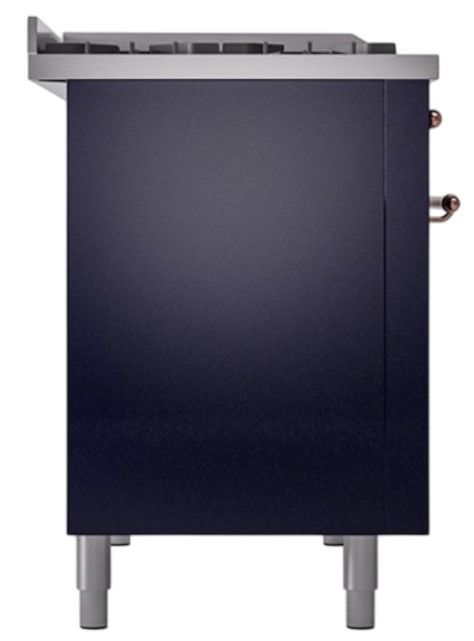 Ilve® Nostalgie II Noblesse 48'' Midnight Blue Pro Style Dual Fuel Range with Copper Trim-2