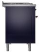 Ilve® Nostalgie II Noblesse 48'' Midnight Blue Pro Style Dual Fuel Range with Copper Trim-2