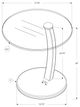 Monarch Specialties Inc. Tempered Glass Top Accent Table with White Bentwood Base-2