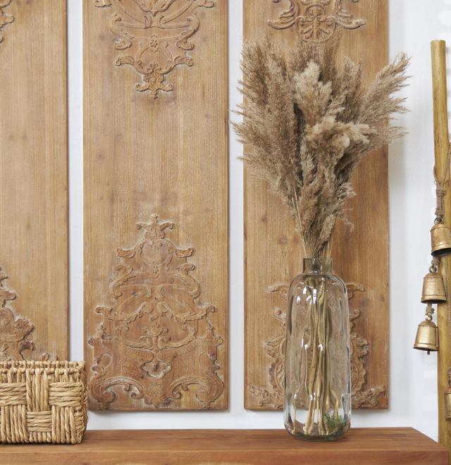 Deco Marche Brown Dried Plant Pampas Grass Natural Foliage with Long Stems-3