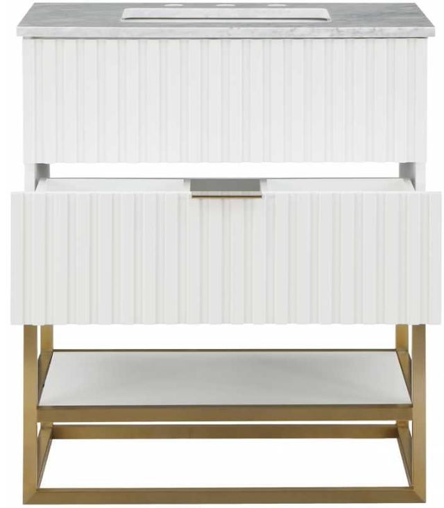 Meridian Furniture Monad Brushed Gold/White 30" Bathroom Vanity-3