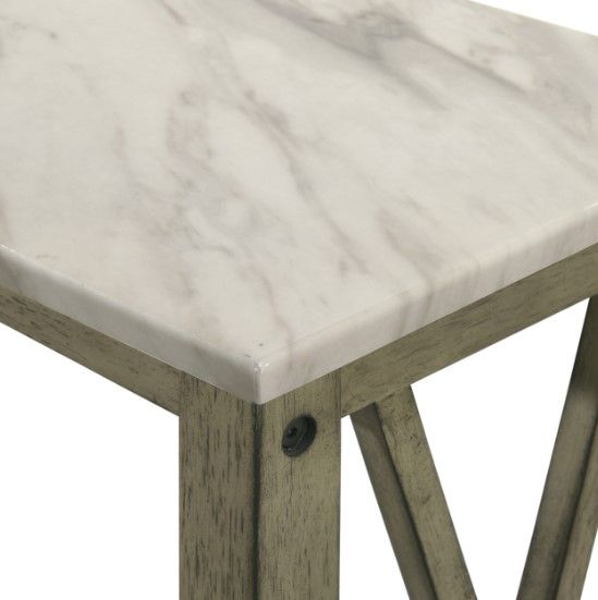 New Classic® Home Furnishings Eden Gray Chairside Table with Beige Top -2