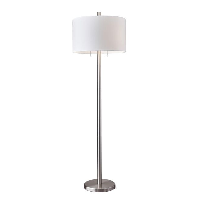 Adesso® Boulevard Brushed Steel Floor Lamp-0