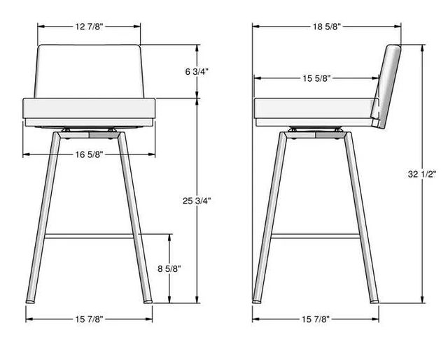 Amisco Customizable Linea Swivel Counter Stool-1