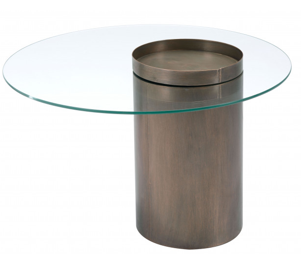 Zuo® Emi Glass Top Coffee Table with Antique Gold Base-0
