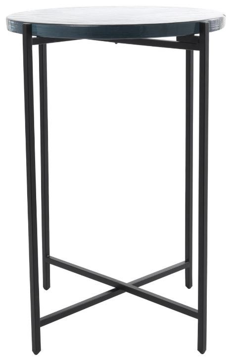 Deco Marche Clear Glass Top with Black Base Table-1