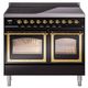 Ilve® Nostalgie II Noblesse 40'' Glossy Black Pro Style Induction Range with Brass Trim-0