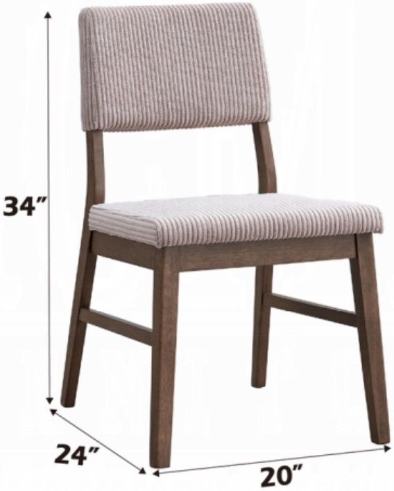 ACME Furniture Seda 2-Piece Pink/Walnut Upholstered Dining Side Chair Set-2