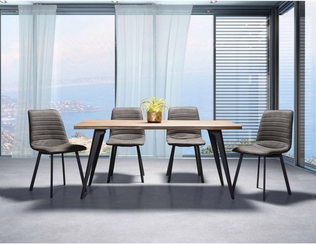 Mazin Furniture Ivanhoe Natural Dining Table with Black Metal Legs-3