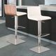 Armen Living Cafe Brushed Stainless Steel/Walnut/White Bar Stool-1