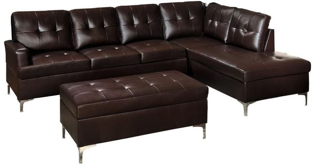 Mazin Furniture Barrington Brown Bi-Cast Vinyl Ottoman-2