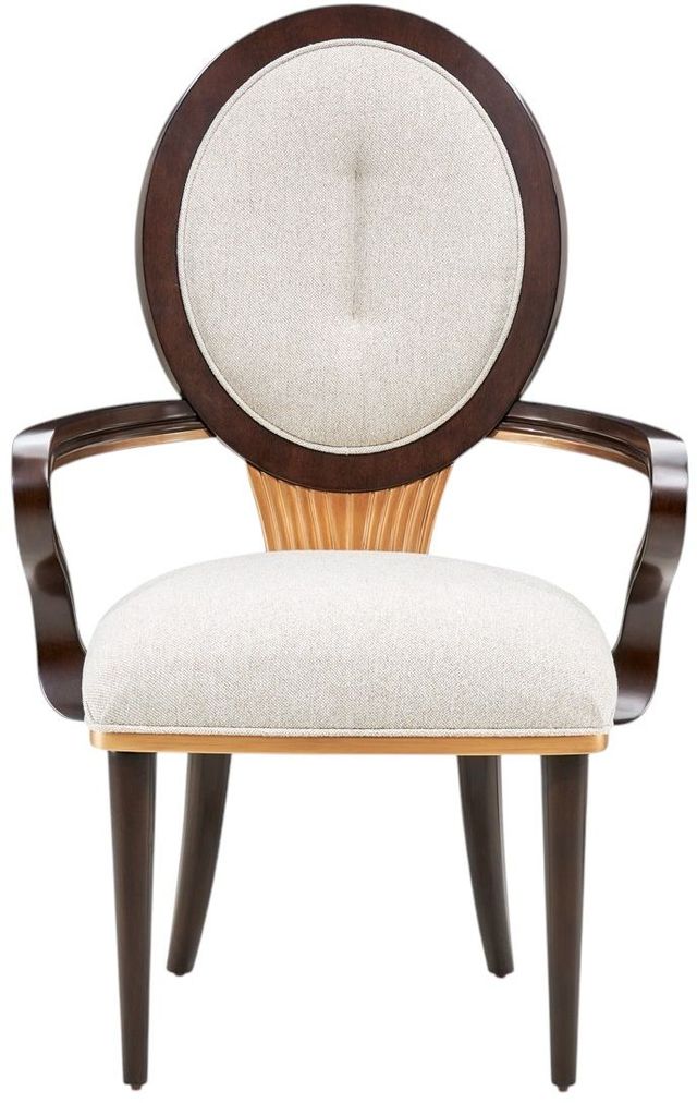 Michael Amini® Camellia Field Pecan-V166 Warm Pecan Arm Chair-1