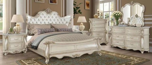 New Classic® Home Furnishings Monique 5-Piece White Queen Bedroom Set-0