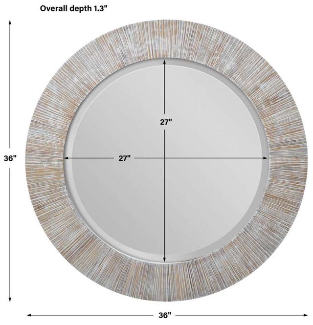 Uttermost® Repose Whitewash Round Mirror-2