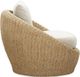 LH Home Siesta Natural Wicker Outdoor Round Club Chair with Beige Olefin Fabric Cushions-4