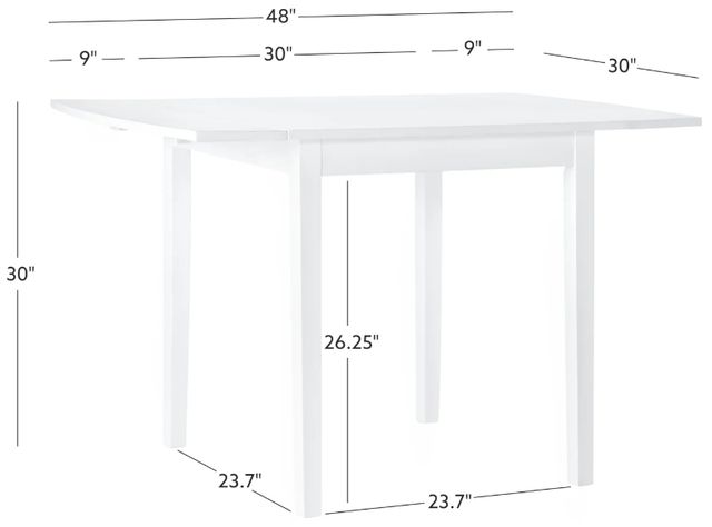 Linon Torino White Square Drop Leaf Table-2