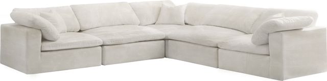Meridian Furniture Cozy 5-Piece Cream 119" Modular Sectional-0