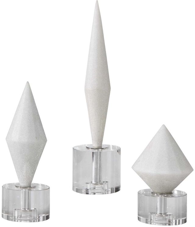Uttermost® Alize 3-Piece White Sculpture Set-0