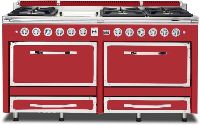 Viking® Tuscany 66" San Marzano Red Dual Fuel Pro-Style Dual Fuel Natural Gas Range-0