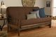 Kodiak Furniture Tucson Linen Cocoa/Rustic Walnut Full Futon with Mattress-1