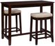 Linon Claridge 3-Piece Beige/Walnut Counter Table Set-0