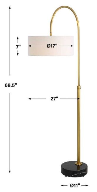 Uttermost® Huxford Brass Floor Lamp-2