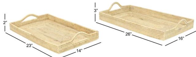 Deco Marche 2-Piece Light Brown Tray Set-2