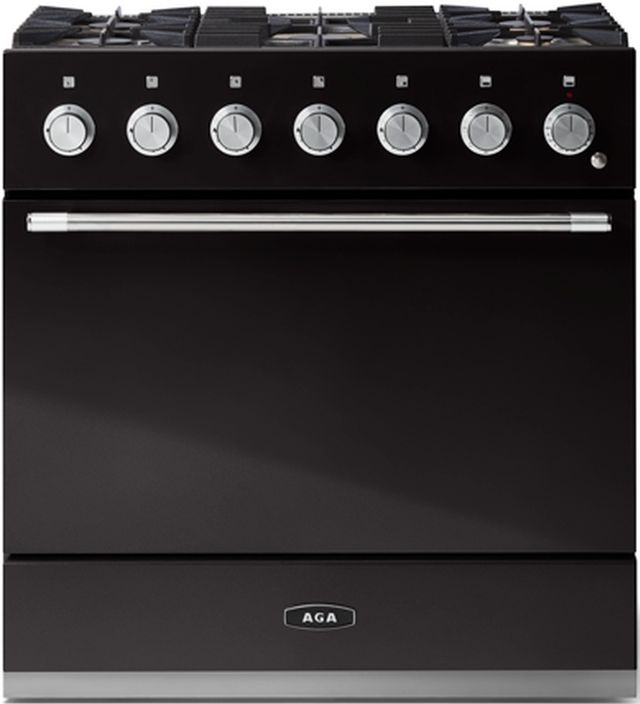 AGA™ Mercury 36" Gloss Black Pro Style Dual Fuel Range-0